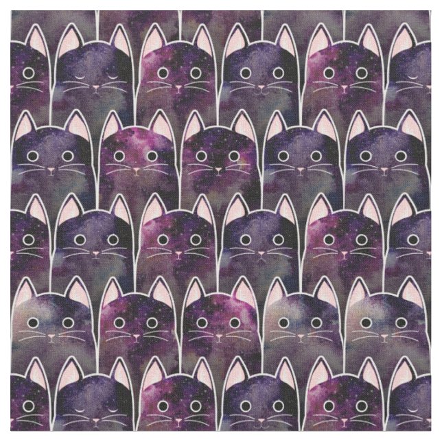 Tissu Beaucoup de Motif de chats galaxy (Fermer)