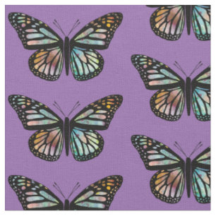 Tissu Beaux papillons Motif Monarch Aquarelle