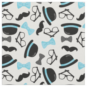 Tissu Bébé c'est homme de moustache bleue de garçon u