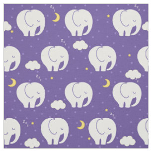 Tissu Bébé mignon éléphants sur étoiles arrière - plan