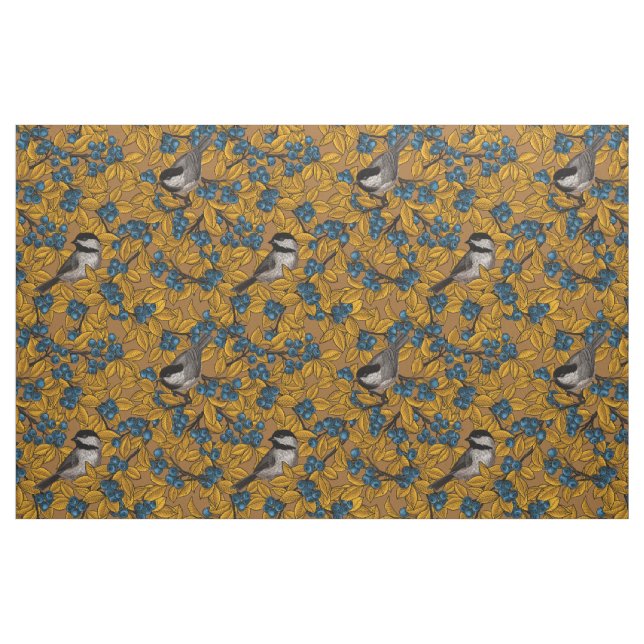 Tissu Bécasseaux sur les branches de bleuets (Fat Quarter)