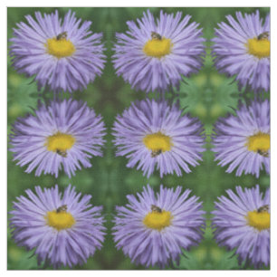Tissu Bee On Aster Flowers Nature Motif