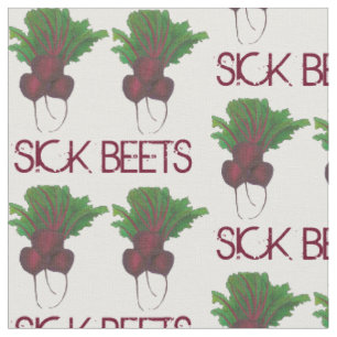 Tissu Beets Malades (Beats) Beet Rouge Végétarien Drôle