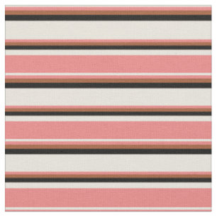 Tissu Beige, Corail clair, Sienne & Grandes Noires