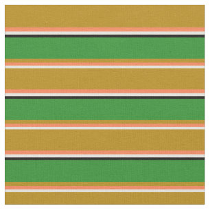 Tissu Beige, Corail, Goldenrod foncée, Vert Forêt & Noir