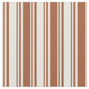Tissu Beige et Sienne Motif rayé/rayé