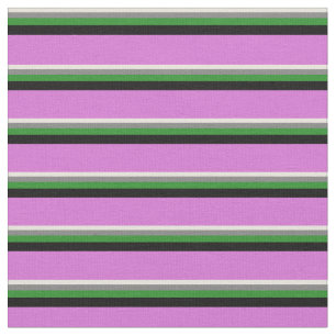 Tissu Beige, gris, vert de la forêt, noir et orchidée