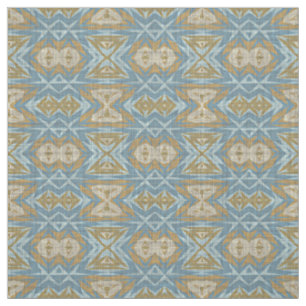 Tissu Beige ocre Turquoise Bleu Éclectique Ethique