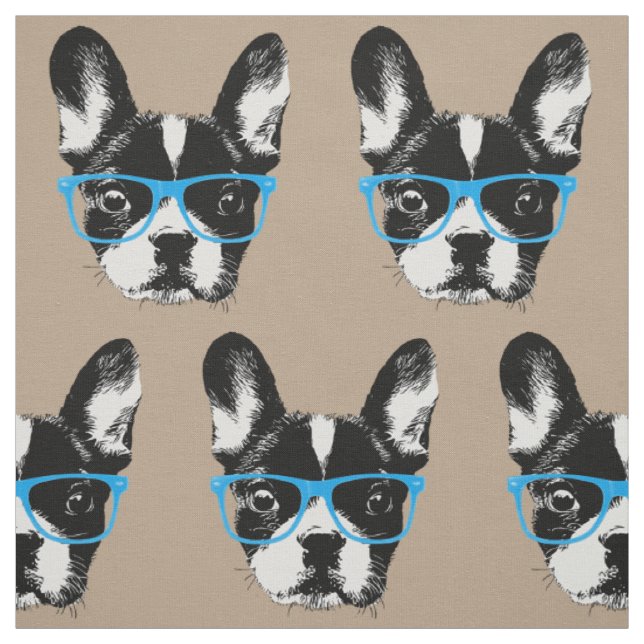 Tissu Beige ringard de motif de chien de hippie de (Échantillon)