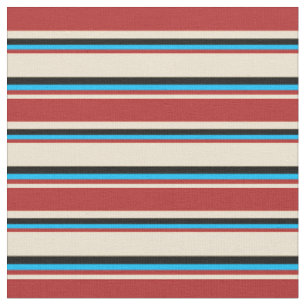 Tissu Beige, rouge, ciel profond, Bleu et noir