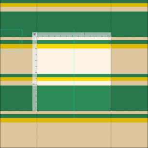 Tissu Beige, Vert mer et Motif rayé jaune