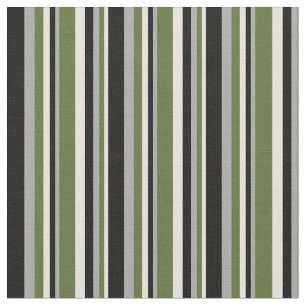 Tissu Beige, vert ocre foncé, gris foncé et noir