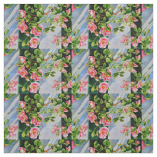 Tissu Belle rose rose rouge roses blanc aquarelle floral