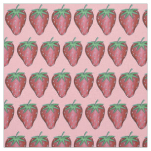 Tissu Berries d'été aux fraises rouges roses Berry de ja