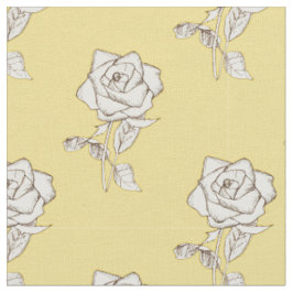 Tissu Beurre Rose blanche jaune Floral