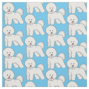 Tissu Bichon frise dog dessin animé