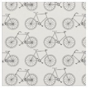 Tissu Bicyclettes illustrées Plan Motif de bicyclettes