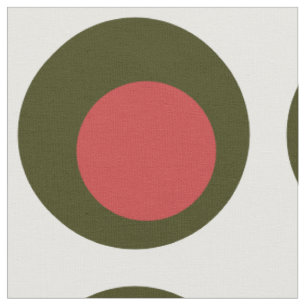 Tissu Big Polka Dot Motif / Olive vert avec Pimento