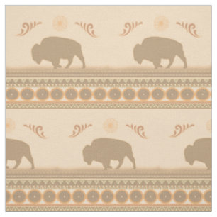 Tissu Bison tribal amorti