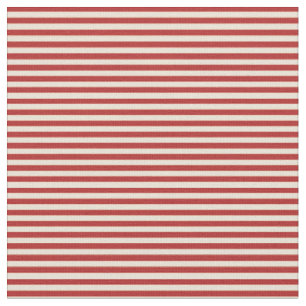 Tissu Bisque et Motif rouge rayé/lin