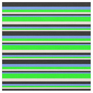 Tissu Bisque, Lime, Cornflower Blue et Motif noir