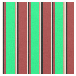 Tissu Bisque, Noir, Brown, Vert et Saumon foncé