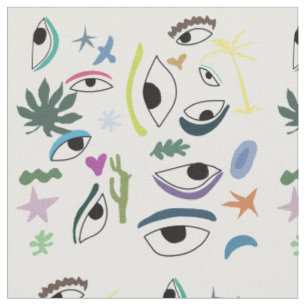 Tissu Bizarre Eyes Art Moderne 