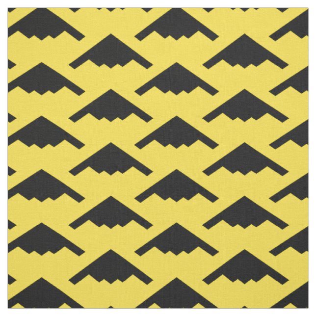 Tissu Black B-2 Spirit Bomber Motif furtif sur Jaune (Échantillon)