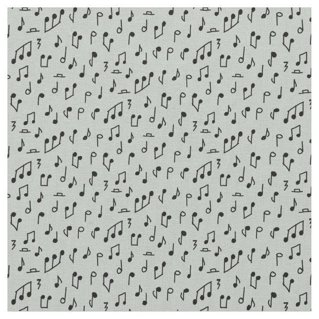 Tissu Black Music Notes on Grey (Fermer)