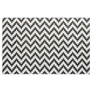 Tissu Black Zigzag Ikat et Arrière - plan blanc personna