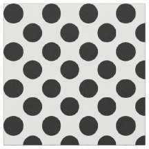 Tissu blanc avec Pois noirs