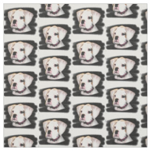 Tissu blanc de coutume de chien de boxeur