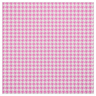 Tissu blanc rose de motif de pied-de-poule
