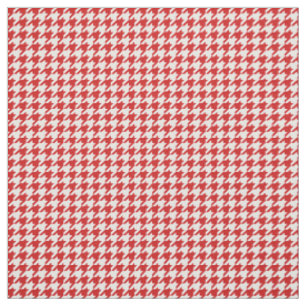 Tissu blanc rouge de motif de pied-de-poule