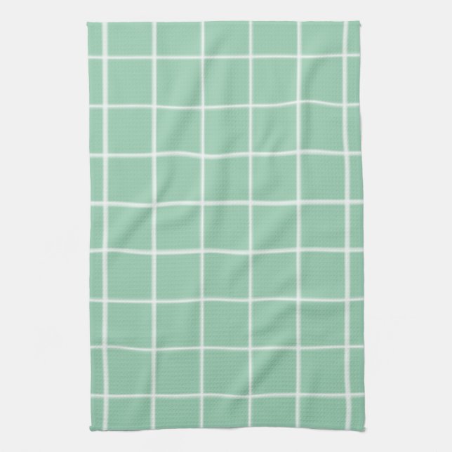 Tissu blanc simple menthe Cuisine serviette (Vertical)