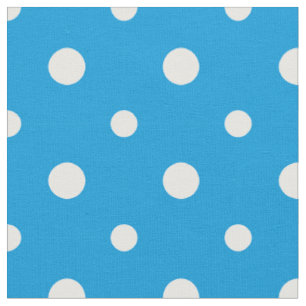 Tissu Blanc sur Sky Blue Pois Daisy Fabric chaîne