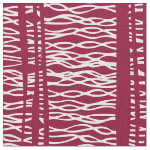 Tissu Blanc tribal d'armure sur les lignes rouges motif