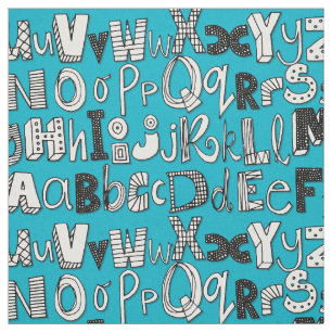 Tissu bleu ABC