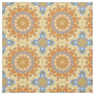 Tissu Bleu Abstrait et Jaune - Géométrique
