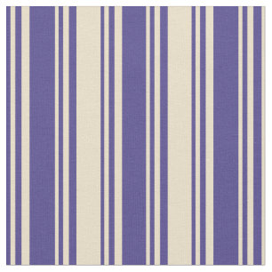 Tissu Bleu ardoise foncée et lignes Tan/Motif des rayure