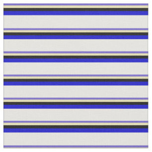 Tissu Bleu ardoise, Tan, Noir, Bleu & Blanc