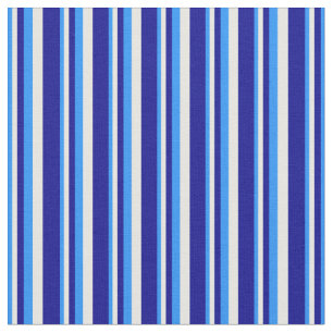 Tissu Bleu, Blanc et Bleu foncé Motif