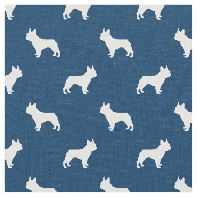 Tissu Bleu bleu de la silhouette de Bulldog (Fermer)