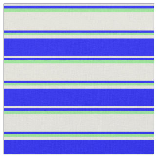Tissu Bleu, Bleu et Vert clair rayures
