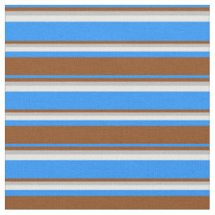 Tissu Bleu, Brown, Gris & Crème de Monnaie Motif de Gris