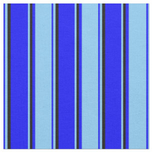 Tissu Bleu, Ciel clair bleu et Motif noir