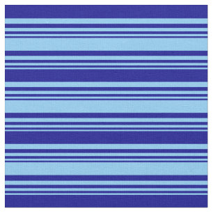 Tissu Bleu ciel clair et bandes bleu foncé
