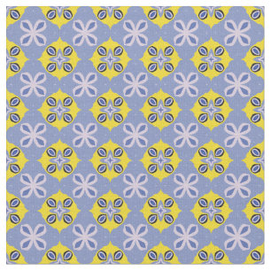 Tissu Bleu clair et jaune Abstrait