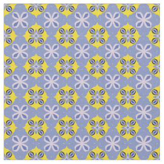 Tissu Bleu clair et jaune abstrait