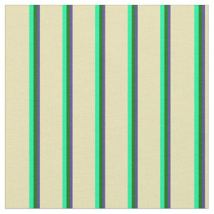 Tissu Bleu d'ardoise foncée, Vert foncé, Bandes vertes e